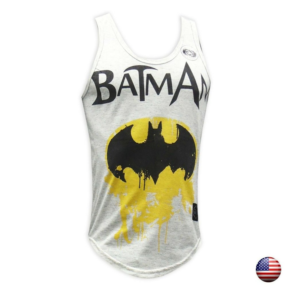 DEXMEN MEN'S BATMAN LOGO GRAY TANK TOP SIZE S M L